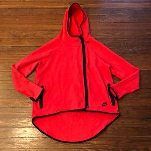 Nike women’s red Dri-Fit running full zip hooded sweatshirt size large